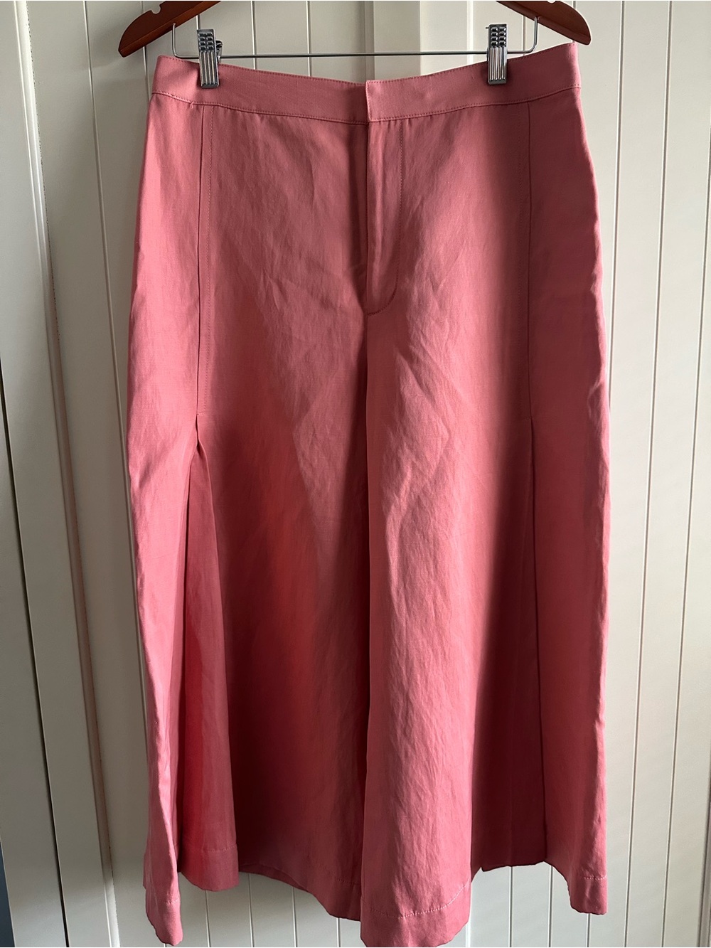 Club Monaco Coral-Pink A-Line Midi Skirt